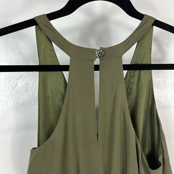 Venus Dark Green Halter Jewel Neck Tie Waist Jumpsuit Size 1X - Picture 6 of 13